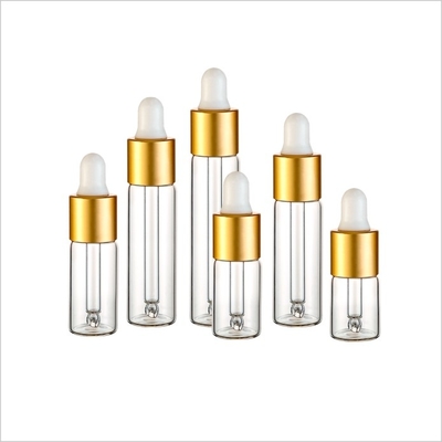 Gold Cap Cosmetic Glass Bottle 3ml 4ml 5ml 7ml 8ml 10ml Recycled Glass Cosmetic Packaging