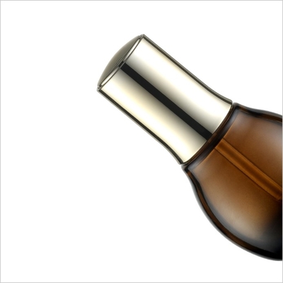 30ml 50ml Amber Spherical Luxury Dropper Bottle Gold Switch Dropper Cap Massage Oil Glass Bottle