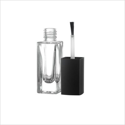 Empty Cosmetic Nail Polish Pump Bottle With Lid Brush 7.5ml Nail Polish Remover Glass Bottle