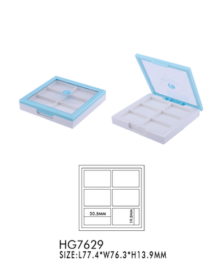 6 Colors Square Eyeshadow Makeup Case Flip Top Cap Empty Eyeshadow Cases