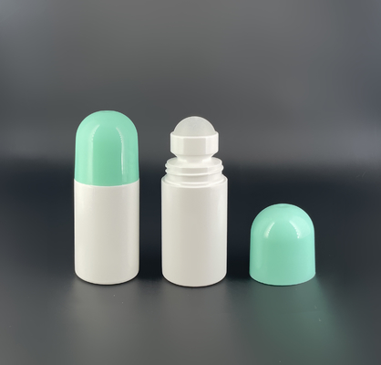 Round Volume Empty PP Plastic Roll On Bottle 50ml Customized Color