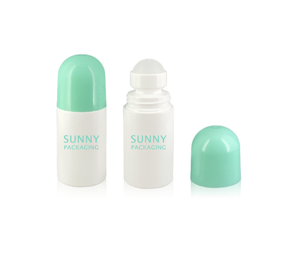 Round Volume Empty PP Plastic Roll On Bottle 50ml Customized Color