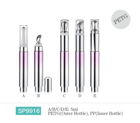 Customized Cosmetic Airless Glossy Bottle For Packaging In Plastic / Metal With Matte Frosted