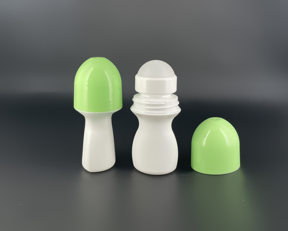 Colored Cap Empty PP Plastic 50ml Roll On Bottles Customized Color