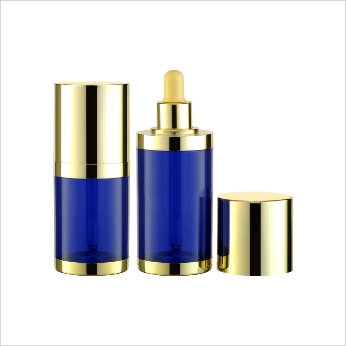 Plastic Essence Dropper Oil Bottle Double Wall 30ml 50ml Cylinder Dropper Bottle